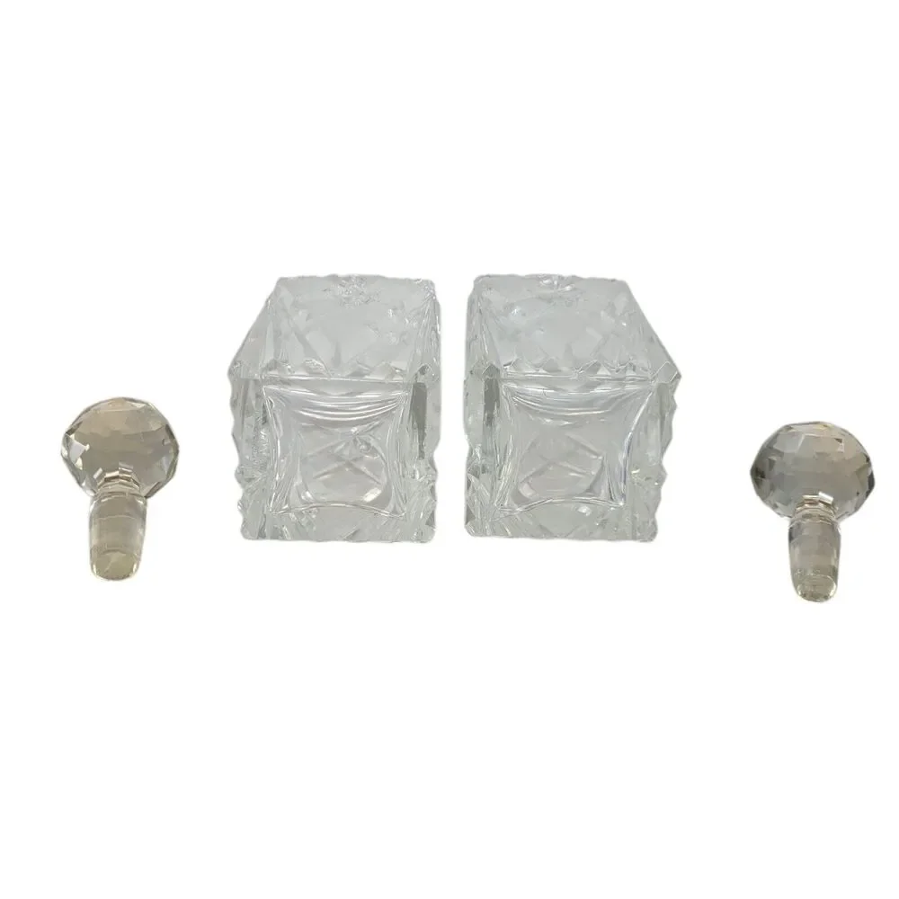 Vintage Leaded Crystal‎ Decanters With Golf Ball Stopper 6.5